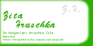 zita hruschka business card